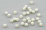 Acryl perler Creme Hvid Perlemor 6 mm - ca. 100 stk