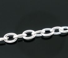 Kæde 5 x 3,5 mm sølvbelagt aluminium 