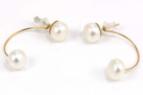Flydende ørebøjle med perler 