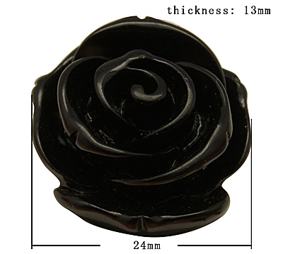 Acryl rose 24 mm sort 