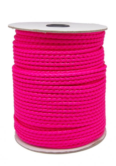 Imiteret lædersnøre Hot pink 3 mm 